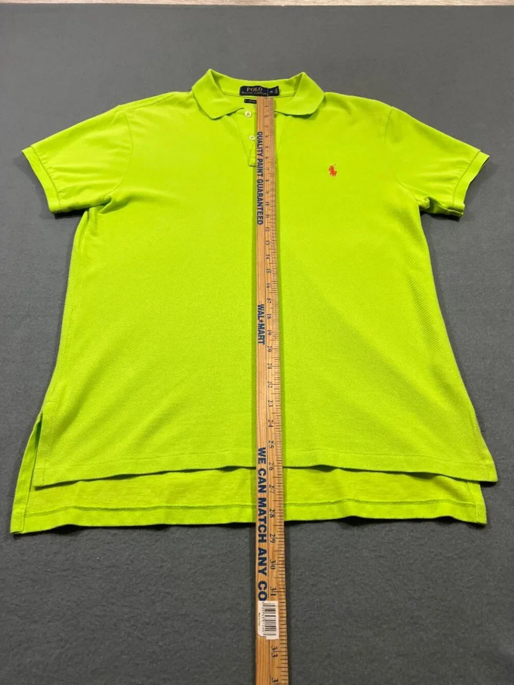 Polo Ralph Lauren Lime Green Pink Pony Custom Fit Pique Polo Shirt Medium